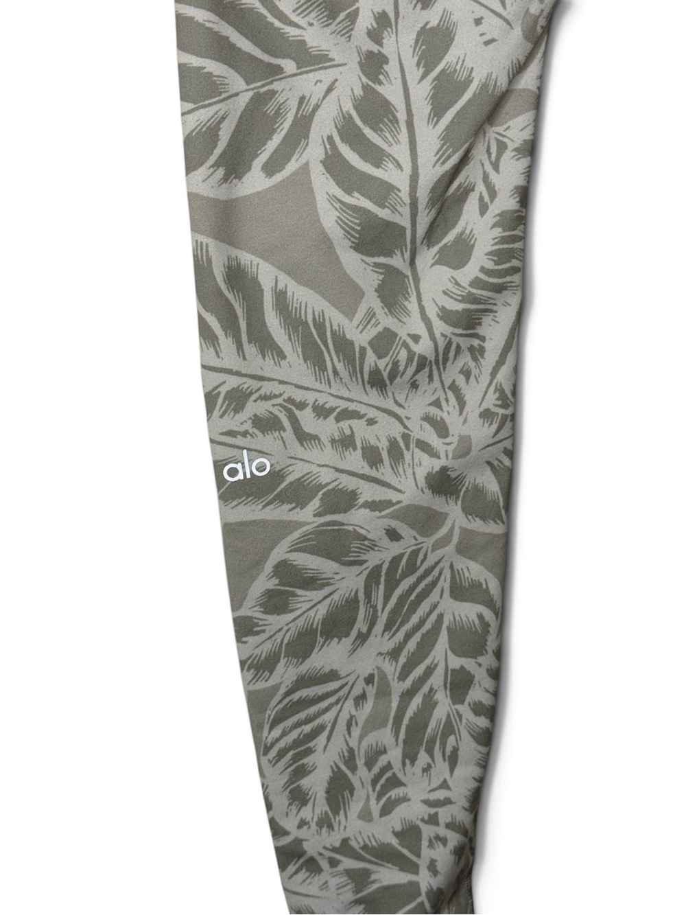 Alo Yoga Palm Springs Air Brushed High Waisted Leggings Size L White Gray Prints - Picture 8 of 11